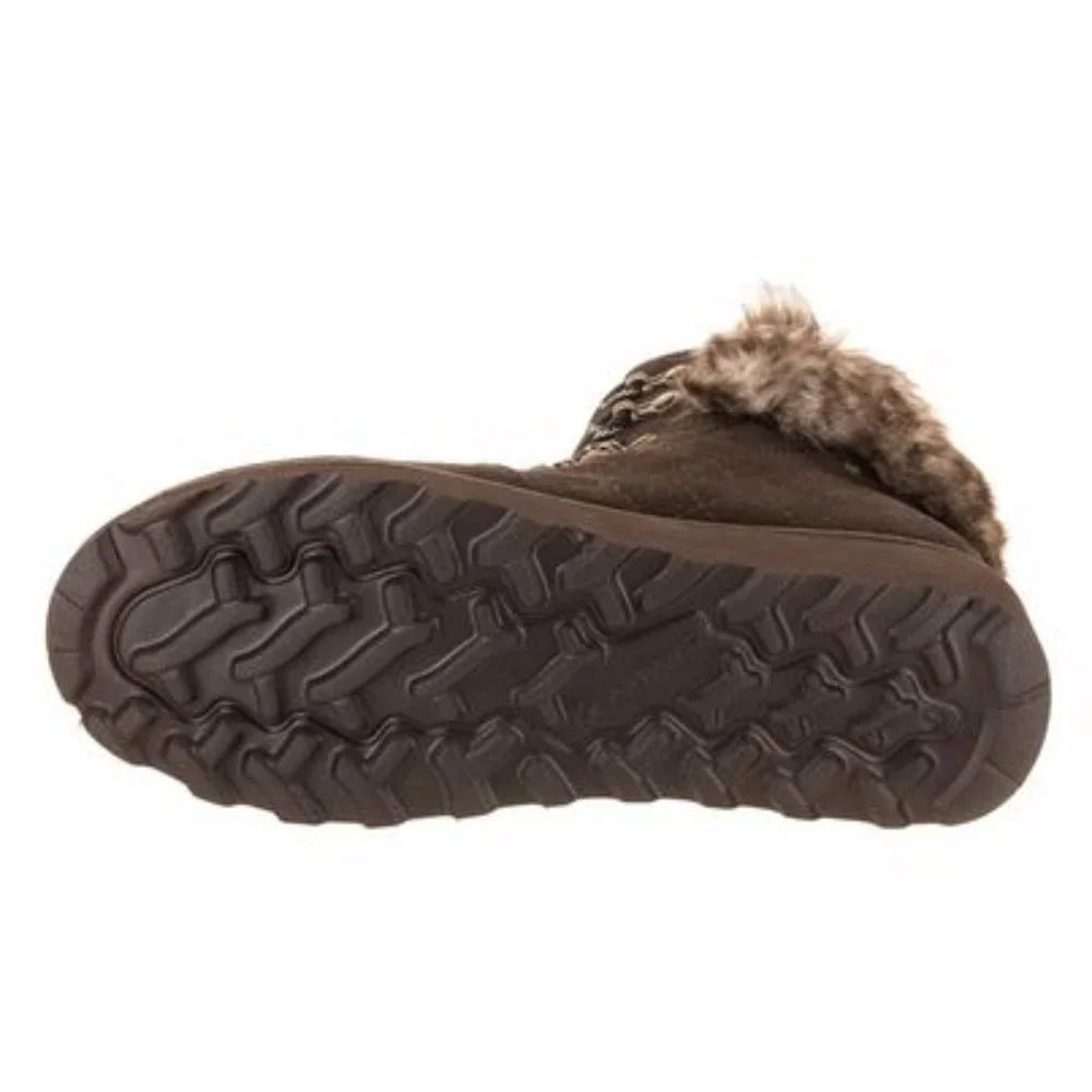 NWT Boots New BearPaw Janae Suede Quilted Hiking Boot  Brown size 13 Womens